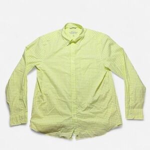 Vineyard Vines On The Go Performance Brr Button Neon Yellow Gingham Check Size L